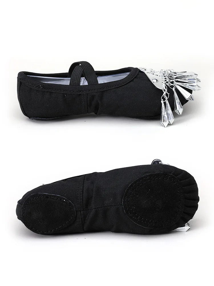 black gymnastics shoes ballet shoes for women girls Line dance shoes Girl's sneakers Chinese Style Ballet flats Dance boots