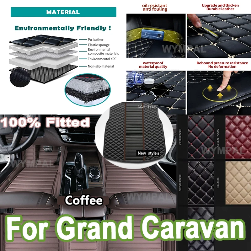 Luxury Waterproof Car Mats Floor For Dodge Grand Caravan 2008~2020 7seat Car Floor Mat Ceubre Pisos Para Autos Car Accessories