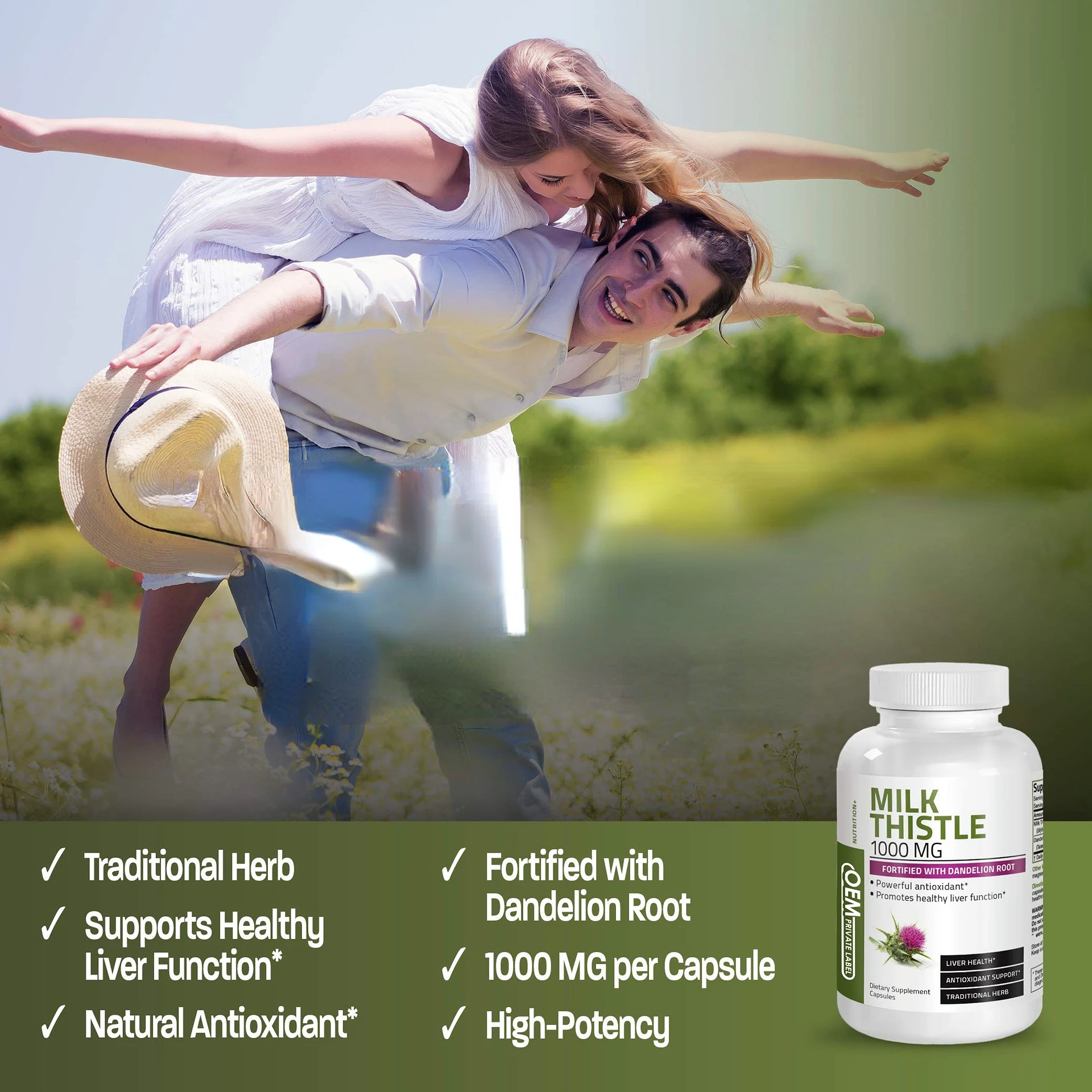 

120 Pills Milk Thistle Grass Capsule Stay up late to socialize and maintain the liver Supplement Health Products