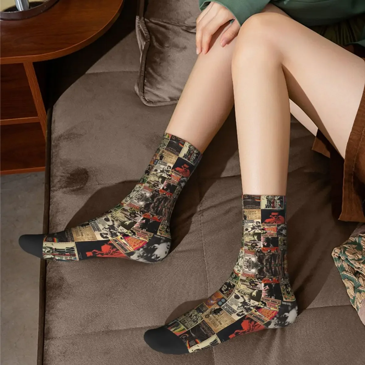 Calcetines de historias Rock N' Roll, medias súper suaves Harajuku, calcetines largos para todas las estaciones, accesorios para regalo de cumpleaños para hombre y mujer