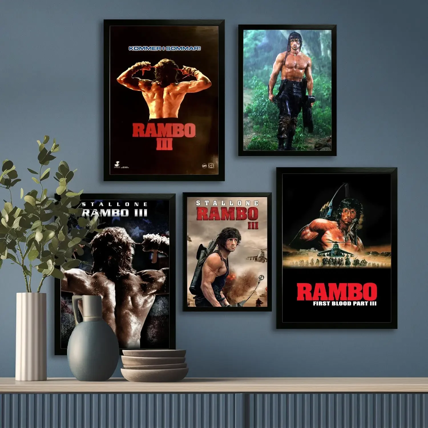 Rambo III (1988) First Blood Canvas Art Poster, Wall Art Picture Print, Modern Family Bedroom Decor Posters,Decorative painting