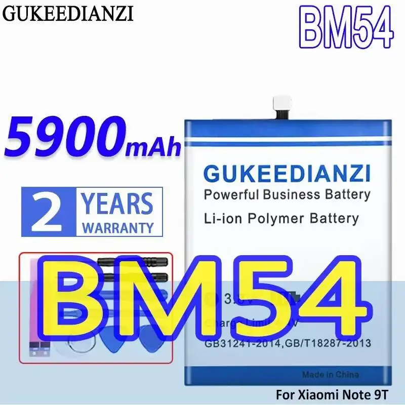 

Good Low-Temperature Performance Mobile Phone Battery BM54 5900Mah For Xiaomi Note 9T Mtk 800U Note9t