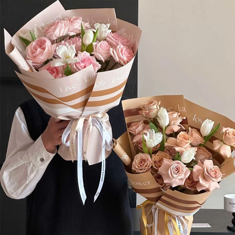 

10pcs Flower Shop Packaging Materials Valentine's Day Bouquet DIY Decorative Paper Waterproof Wedding Party Gift Craft Papers