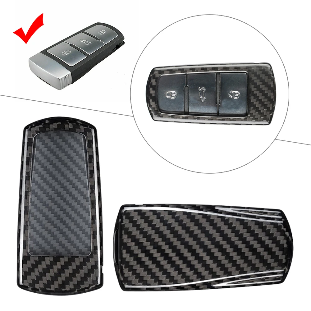 Car Remote Key Shell Cover Case Carbon Fiber Housing For VW CC 2009 2010 2011 2012 & For Volkswagen Passat B6 2006-2010