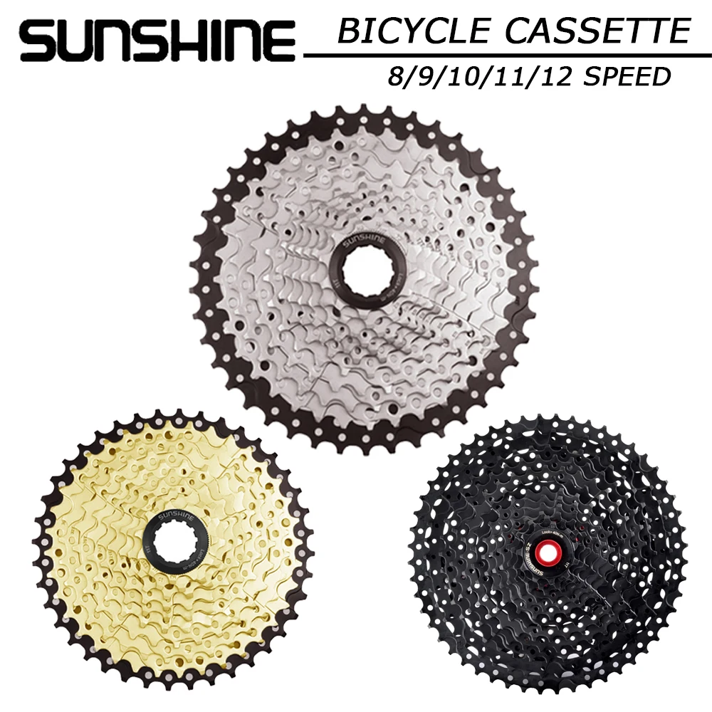 

SUNSHINE Bicycle Cassette Bicycle Sprocket 8/9/10/11/12 Speed 36/40/42/46/50/52T MTB Bike Freewheel For Shimano / ALIVIO / SLX