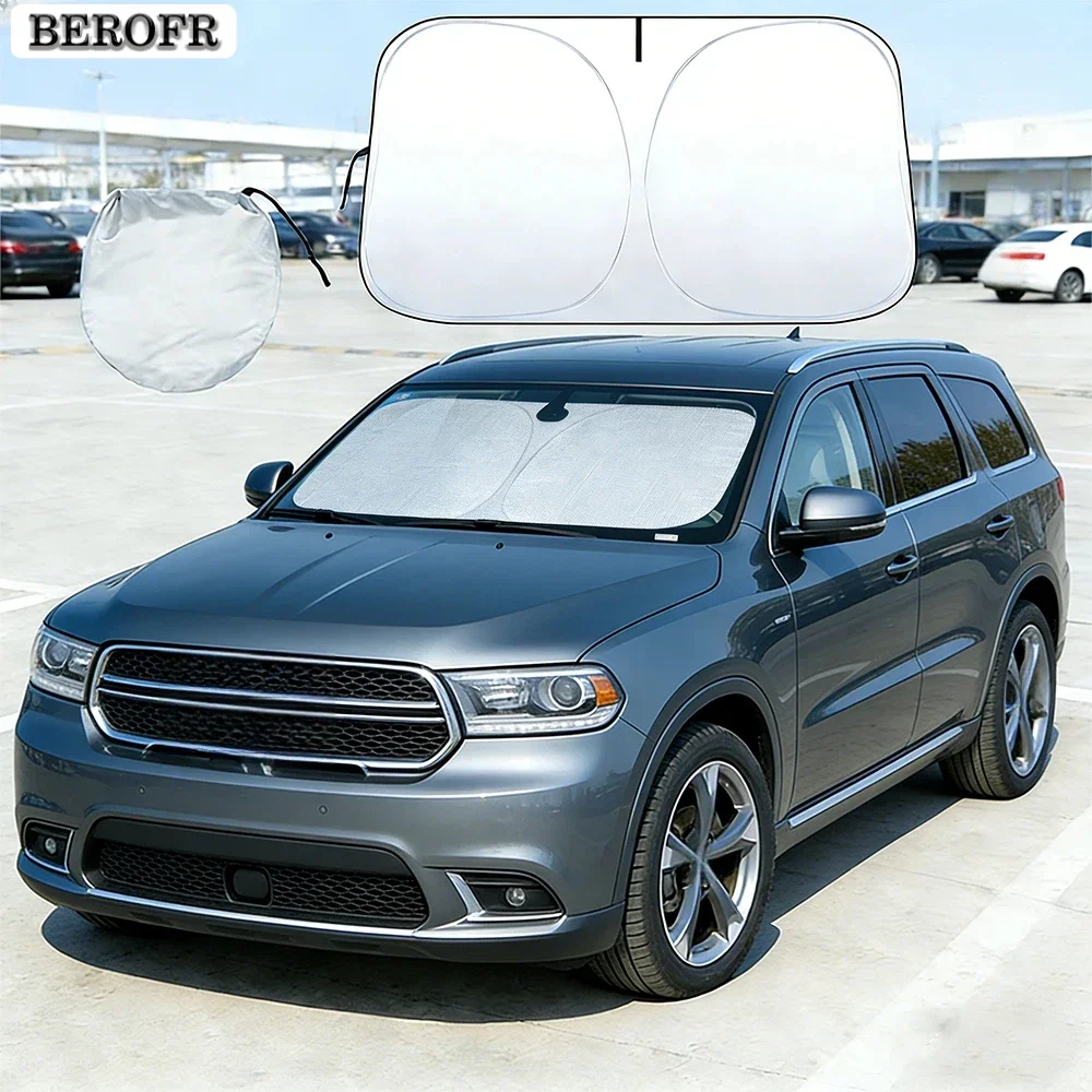 Car Windshield Sun Shade For Dodge Durango 1998-2023 Sunshade Sun Visor Protector Foldable Blocks UV Rays
