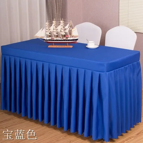 Rectangular conference table cloth skirt banquet pleated table skirt hotel restaurant coffee shop table skirt