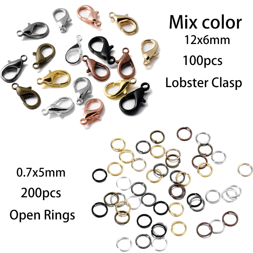 200pcs Rings & Clasps Set for DIY Jewellery Making Kit