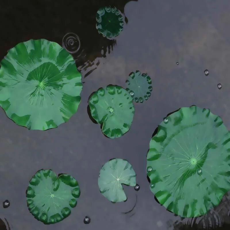 Hojas de Loto Artificiales Flotantes para Estanques y Acuarios - imagen 3