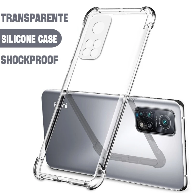 Silicone Clear Phone Case Cover For Xiaomi MI 12 11T Pro 10T Note 10 Lite Redmi Note 11 Pro 11S 10 9 8 Poco X3 Pro F3 F2 Luxury