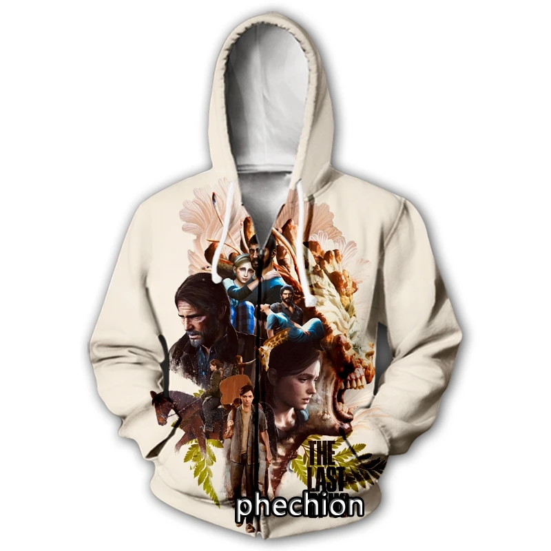 

phechion New Men/Women 3D Printed The Last of Us Part II Casual Zipper Hoodies Fashion Men Loose Sporting Zip Up Hoodies J33