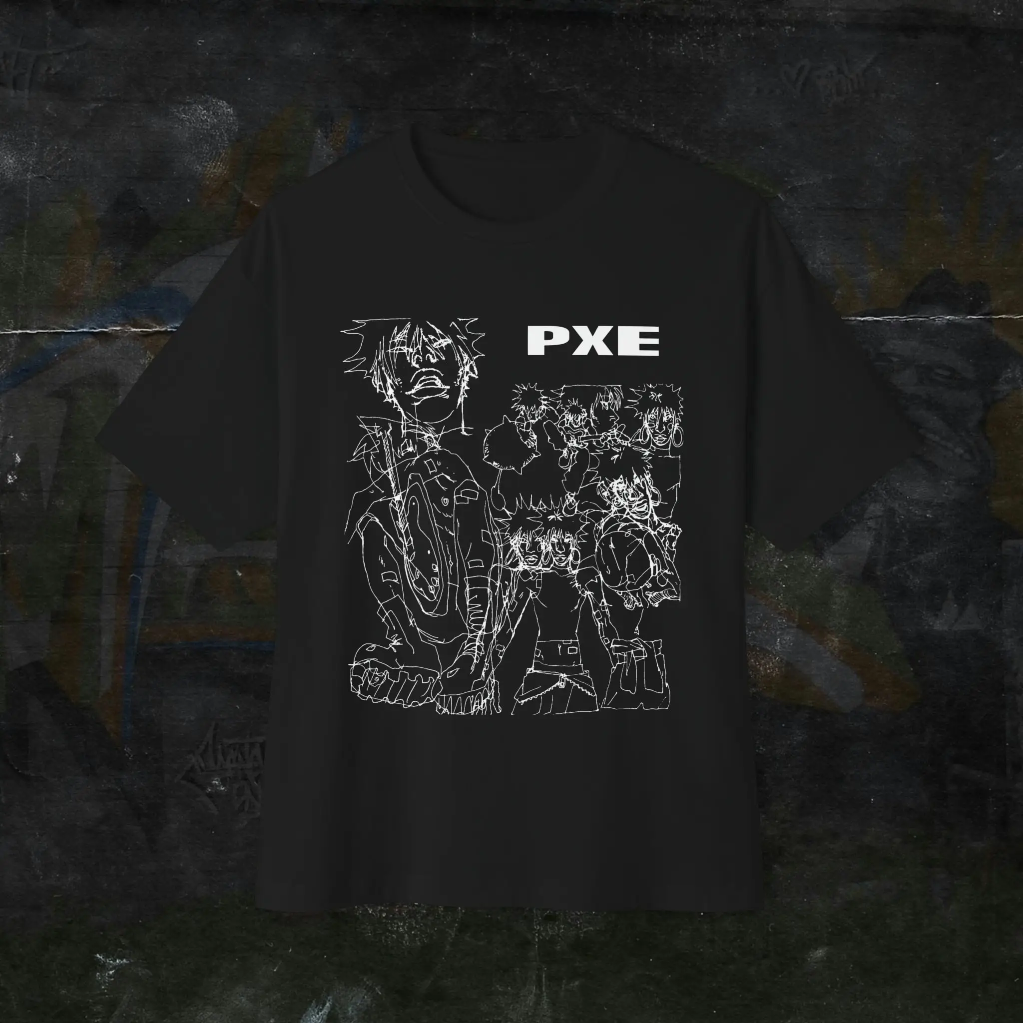 Ecco2k PXE Drain Gang Bladee Yung Lean Thaiboy Digital Oversized Boxy T Shirt