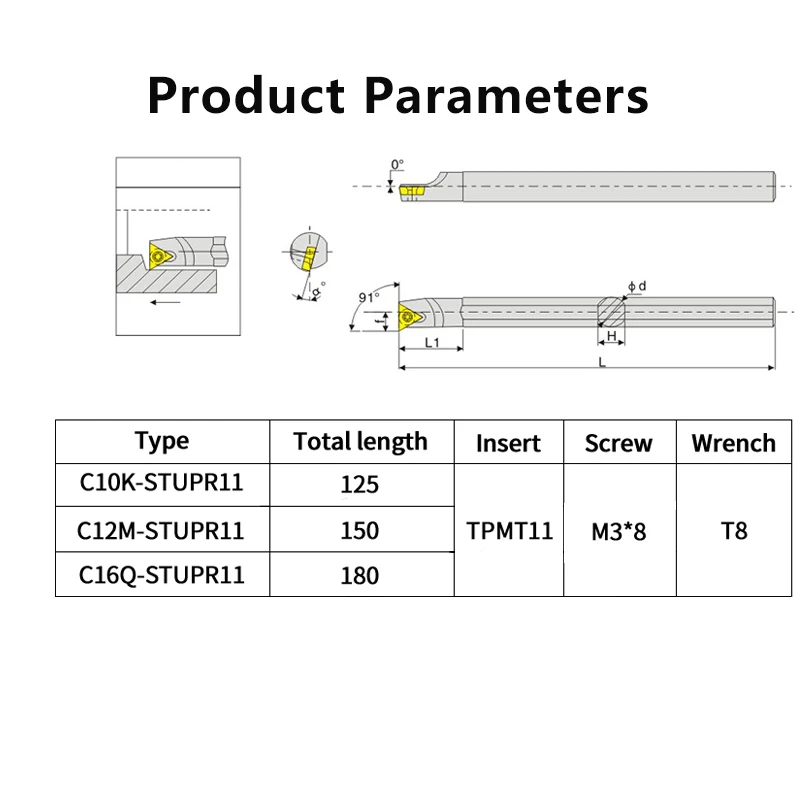 STUPR C08/C10/C12/C14/C16/C16/C20/C25-STUPR Cutter Bar CNC LatheInternal Turning Tool Tungsten steel Shockproof Lathe