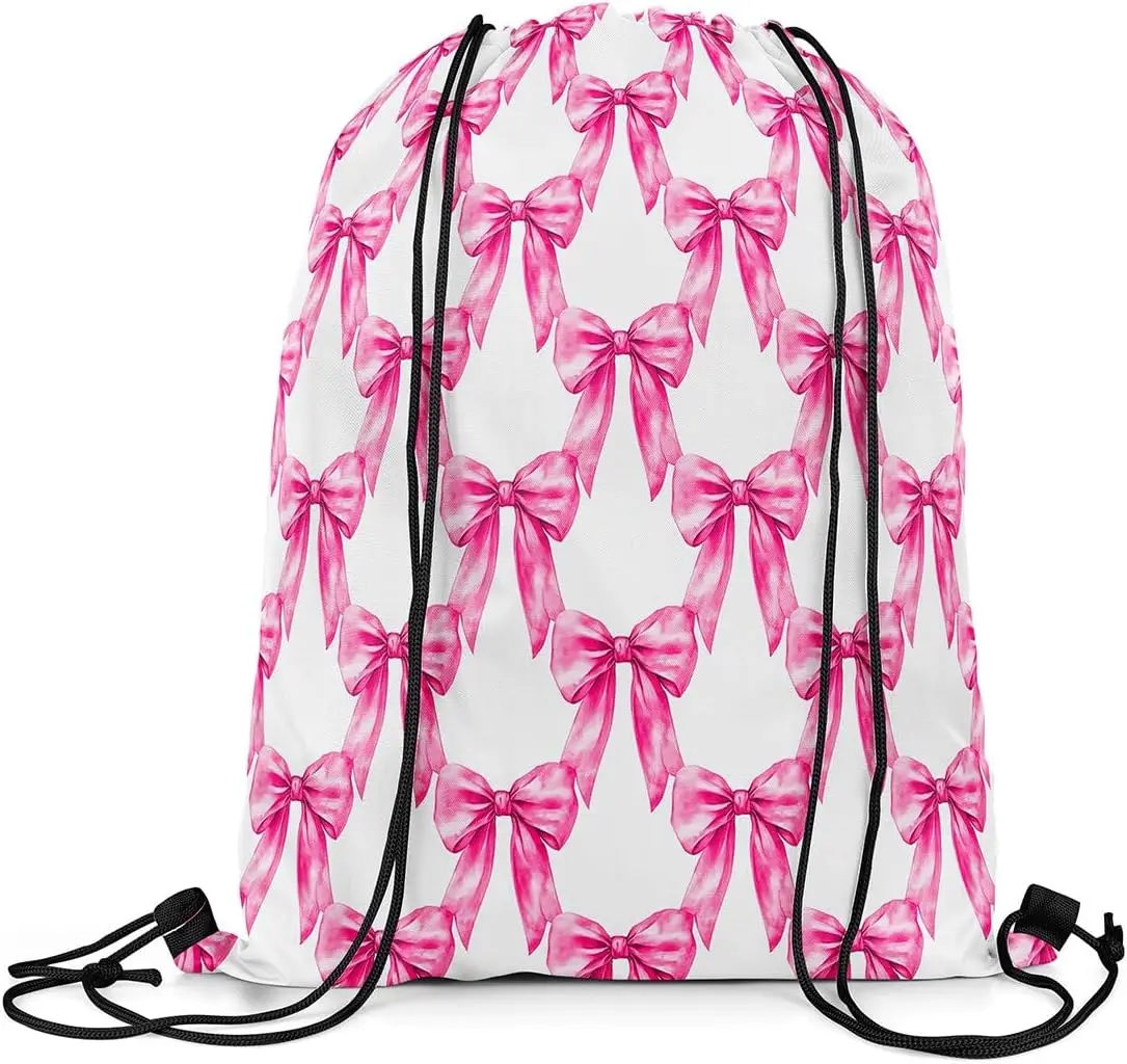 حقيبة ظهر برباط من Coquette Bows باللون الأسود والأبيض وأكياس برباط لقوس ألوان مائية #6