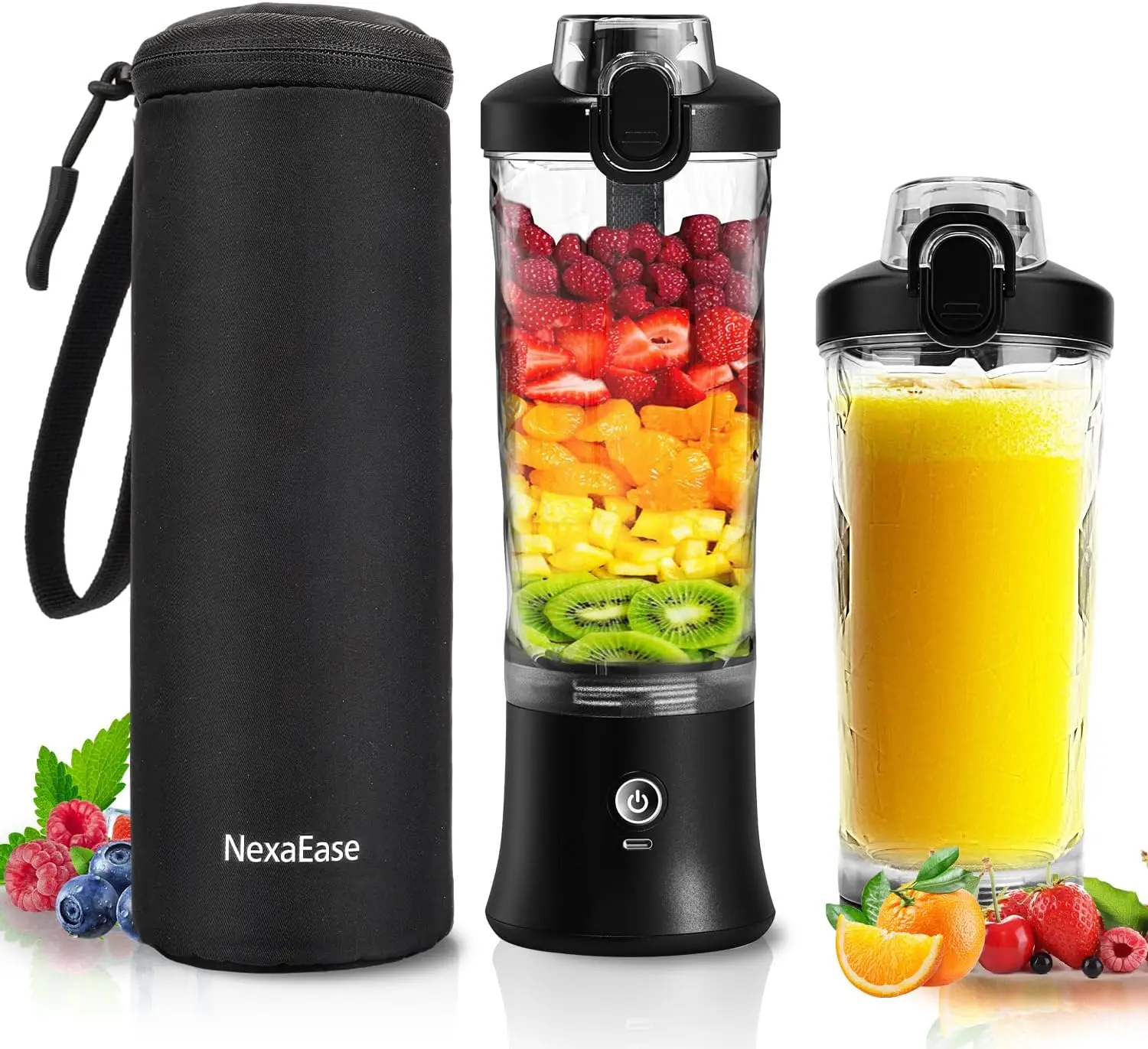 

Portable USB-C Rechargeable Blender, 20oz Insulated Bottle for Smoothies, Shakes, Gym & Travel