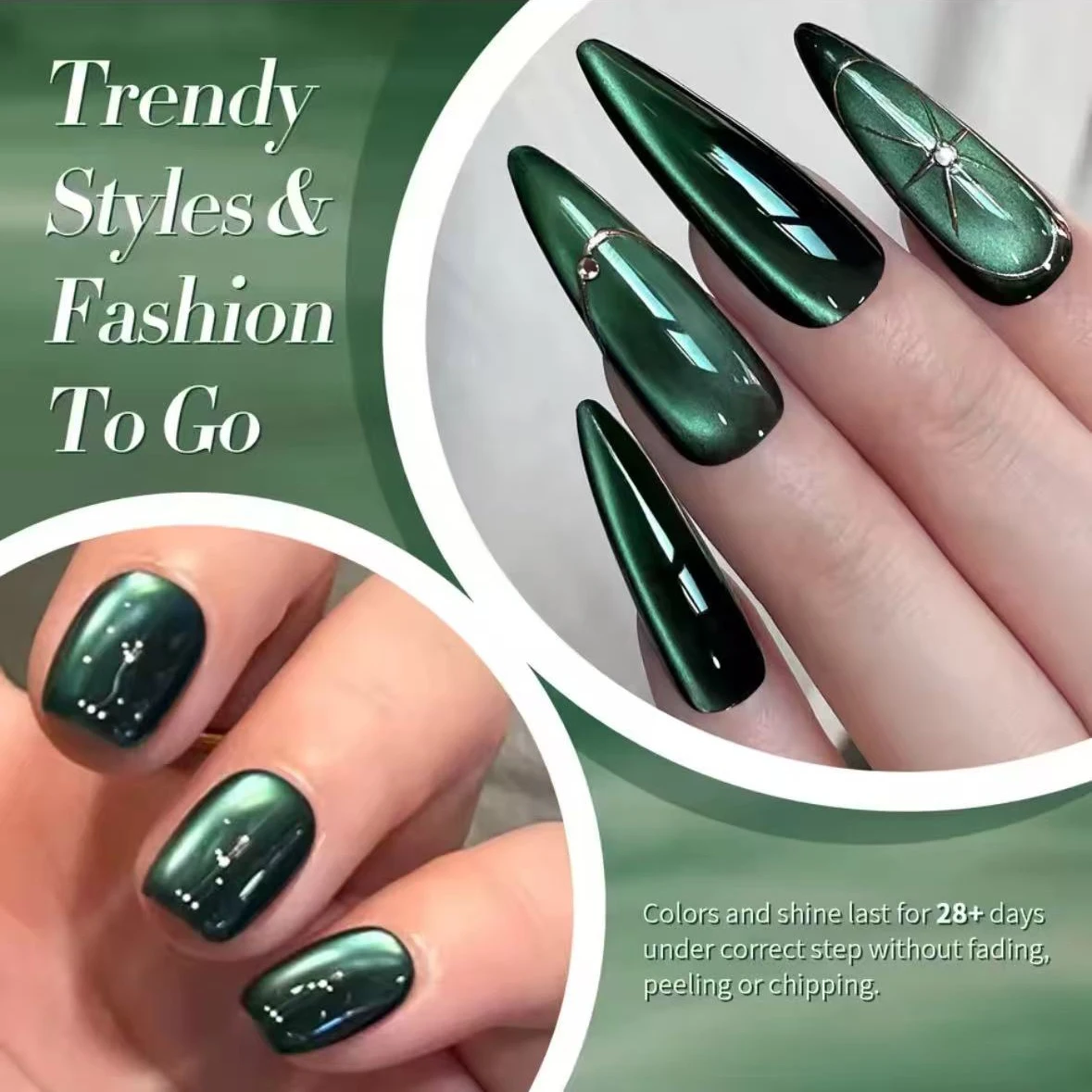 MIANEL Grünes Katzenauge-Nagel – Nail Art Emerald Green Bewertung und Preis