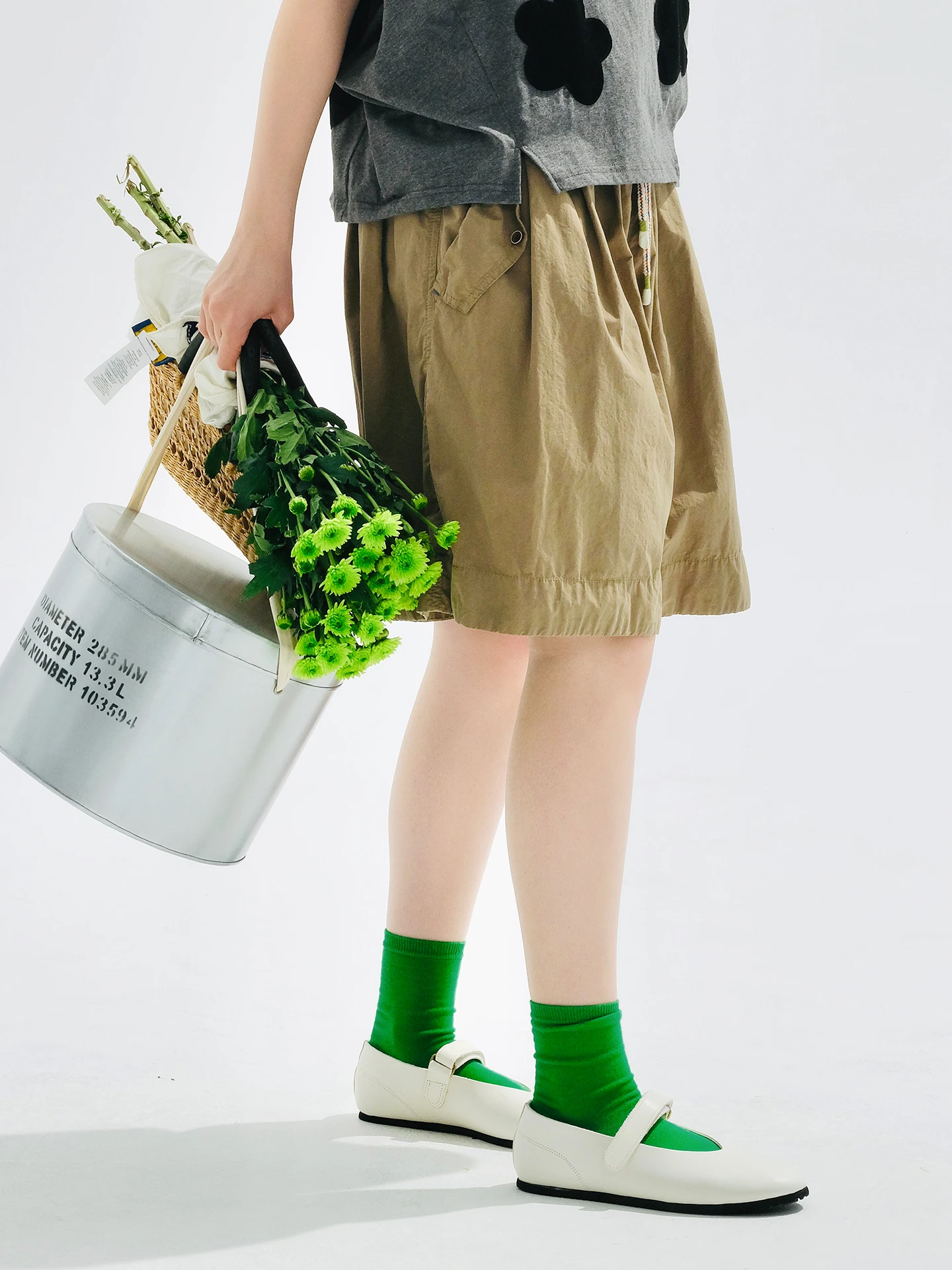 Kurze Hose 2025, Imakokoni, Sommer, japanisch, künstlerisch, lässig, cool, elastisch, hohe Taille, Fünf-Viertel-Hose 255166