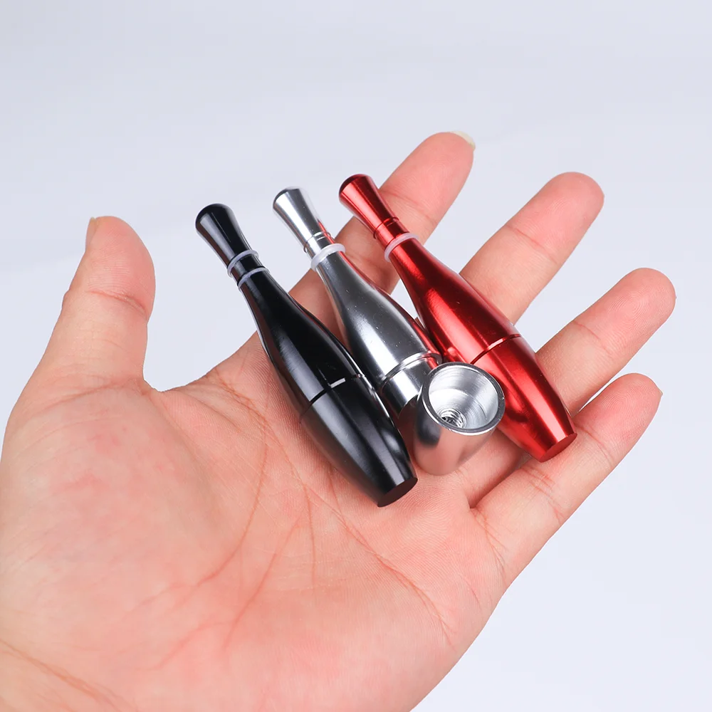 ملحق تدخين على شكل كرة البولينج، هدية عطلة معدنية محمولة قابلة للفصل #5