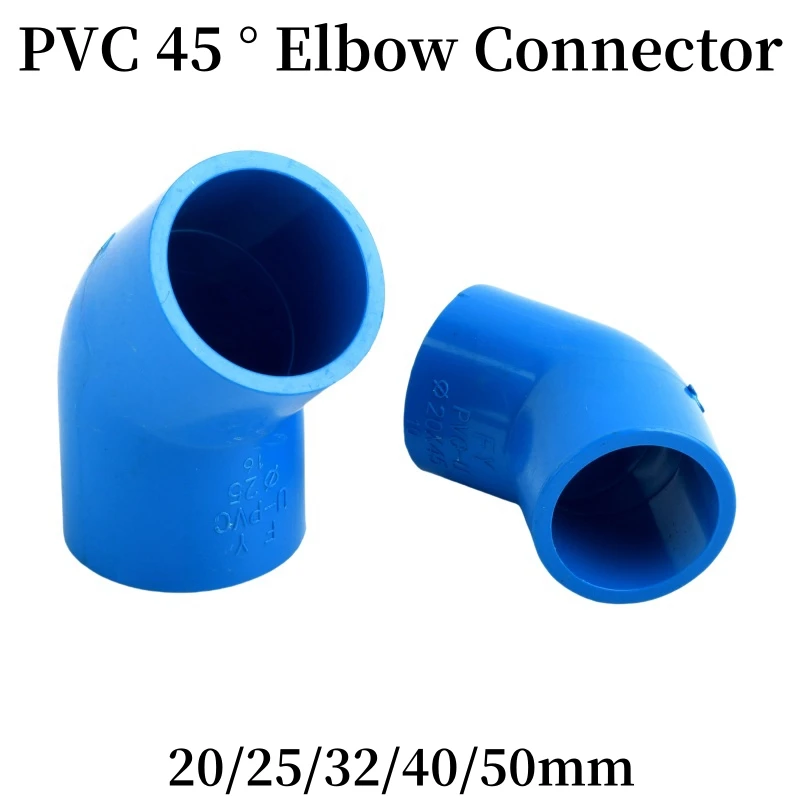 20/25/32/40/50mm PVC 45 Degree Elbow Connectors Aquarium Fish Tank Joint Adapter PVC Pipe Fittings Garden Irrigation Joints