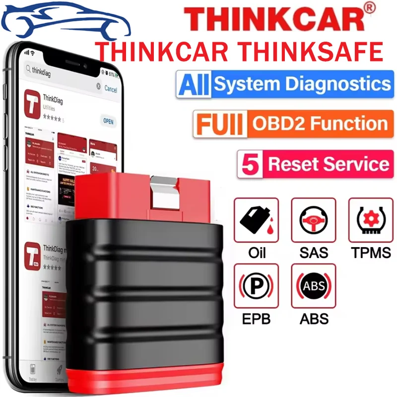 Thinkcar Thinksafe OBD2 Bluetooth Scanner Code Reader Car All System Scan 5 Reset OBD 2 Auto Diagnostic Tools PK Thinkdiag