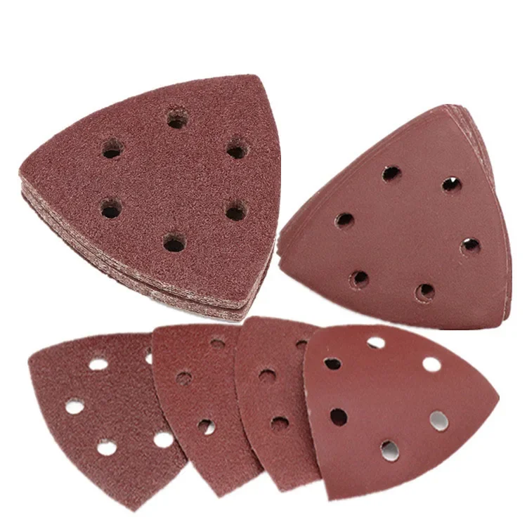 5-50 Pcs Triangle Sanding Pads - 6 Holes 40/60/80/100/120~400Grits for Delta Sanders/Multi-Sanders - Perfect for Your Toolbox!