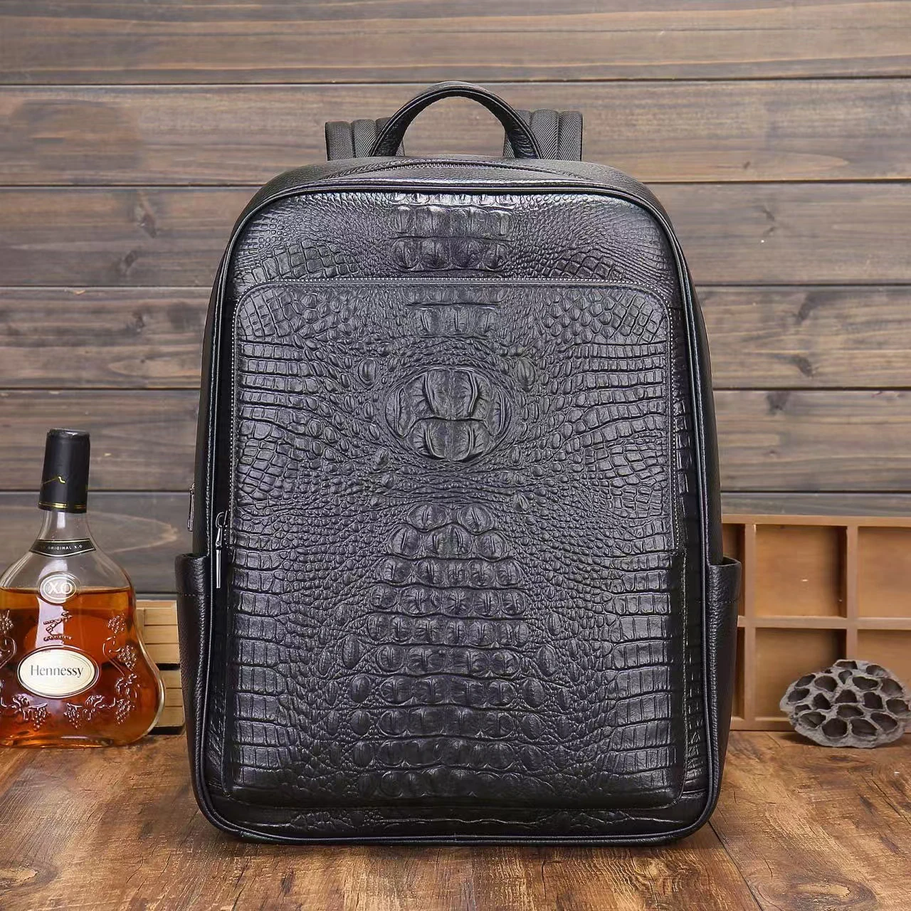 Wmnuo-Sac à dos Alligator en cuir de vachette véritable pour homme, sac d'affaires, sac de voyage design Mochila, sac à dos pour ordinateur portable