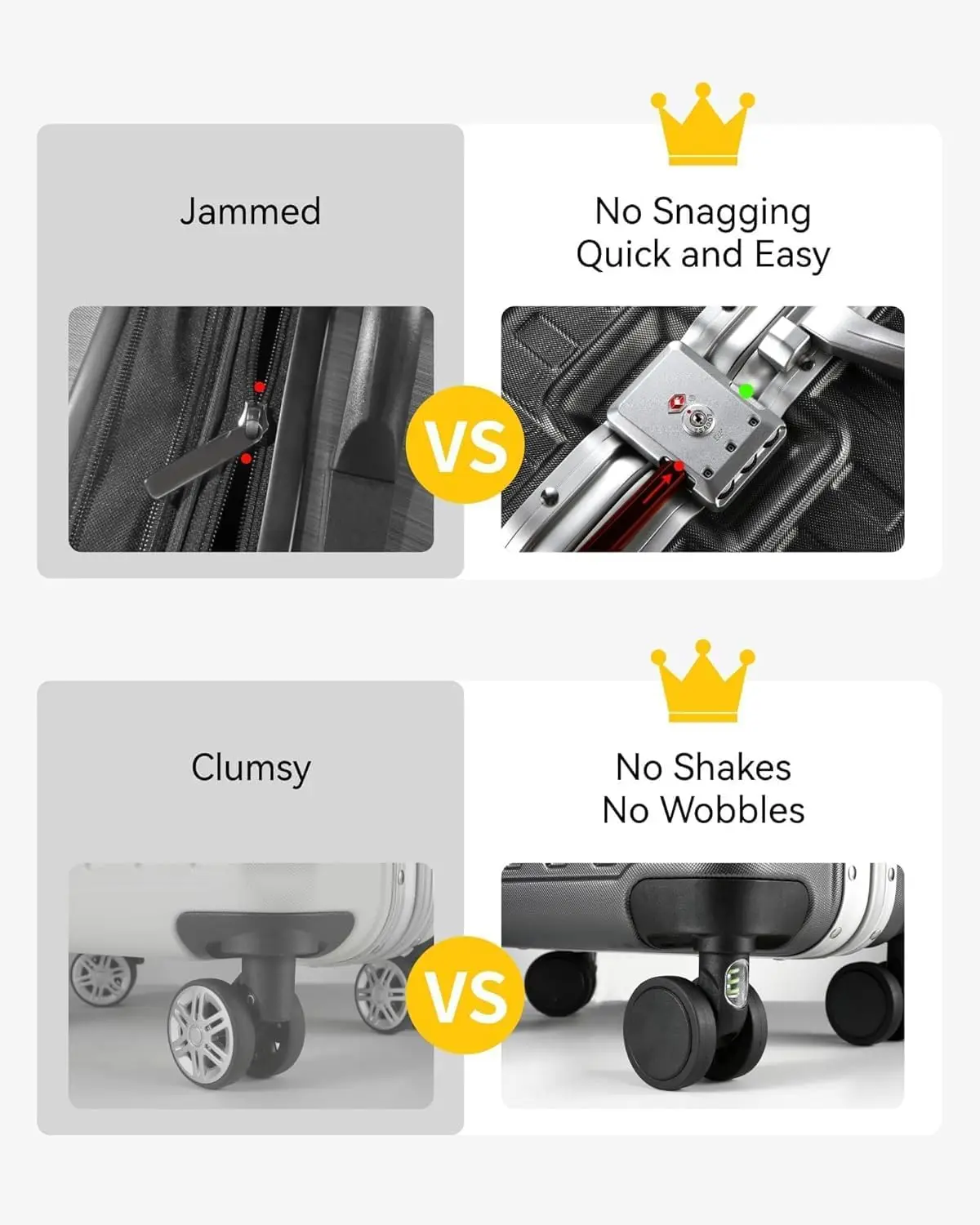 Maleta de carcasa dura con rueda giratoria de 28 pulgadas, equipaje de policarbonato sin cremallera con marco de aluminio, plateado, esencial para viajes