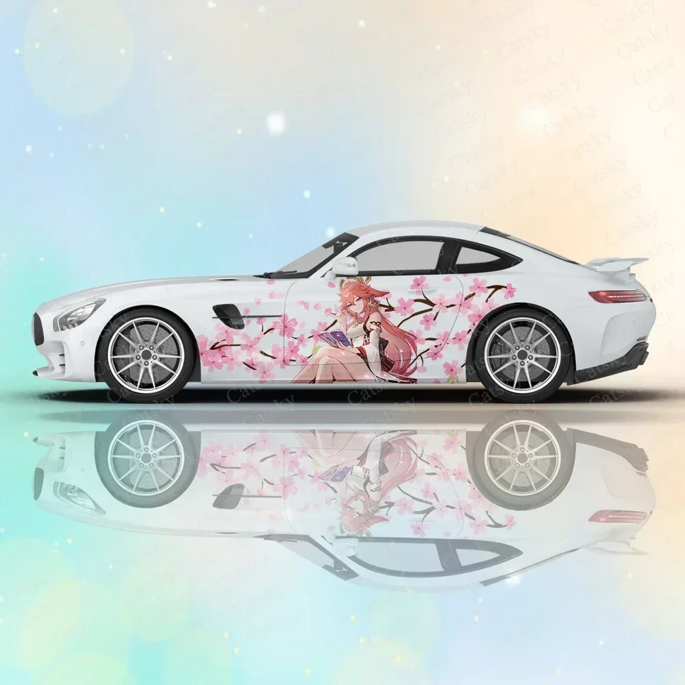 

Yae Miko Anime Genshin Impact Car Body Stickers Anime Itasha Car Side Decal Sticker Car Body Sticker