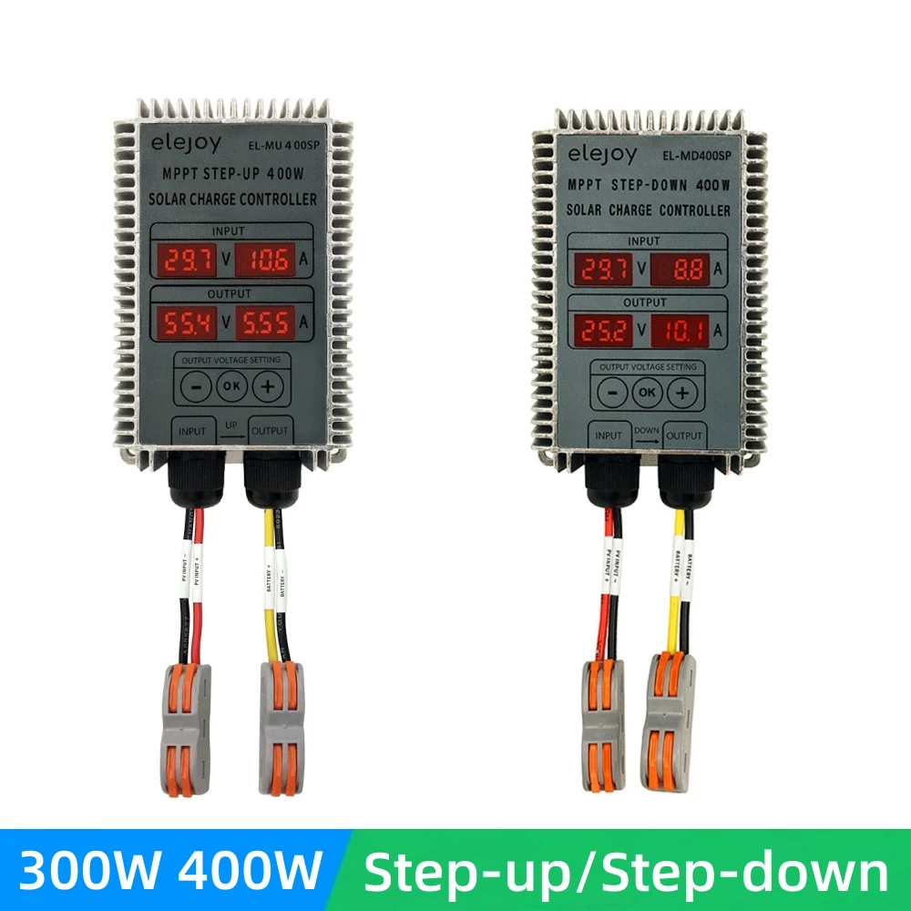 300W 400W Step-up/Step-down MPPT Solar Charge Controller 17V-55V Solar Panel Regulator For LiFePO4/Lithium/Lead-acid/GEL Battery