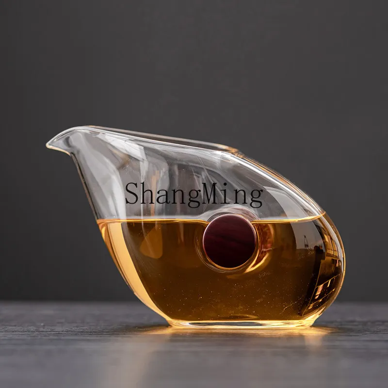 

DSA anti-scalding binaural wooden handle Zen tea sea creative high-value high borosilicate heat-resistant glass tea dispenser