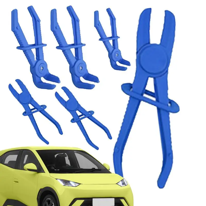 6 Pieces Plastic Automotive Pinch Off Pliers Lightweight Non Conductive Hose Clamp Nylon Vehicle Brake Hoses for cars auto