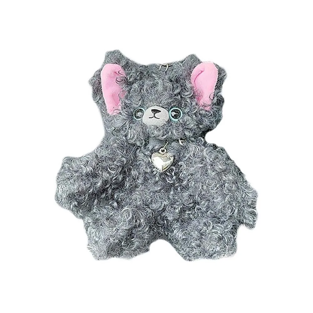 Devon Rex Cat Plush Keychain Bag Hanging German Cat Cartoon Cat Plush Doll Decor Curly Hair Animal Plush Car Keyring Kid Girls