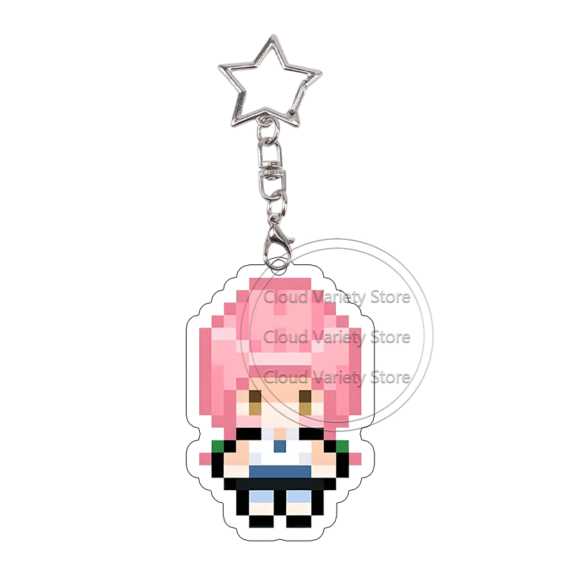 Pixel Shugo Chara Acrylic Keychain Guardian Egg Amulet Heart Spade Diamond Kawaii Exquisite Keyring Bag Pendant Student Gift