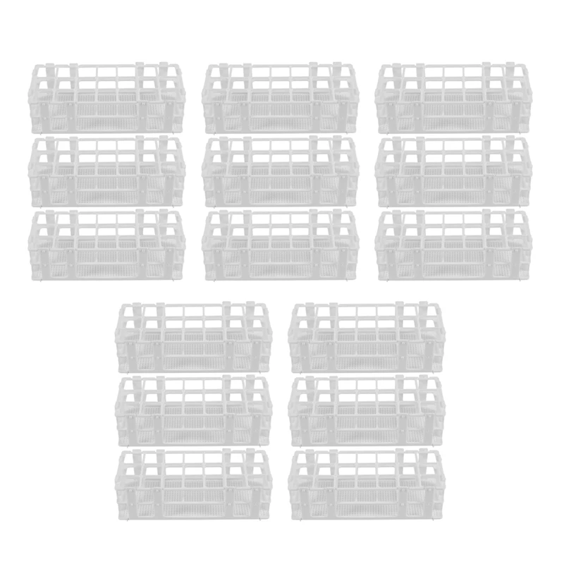 15 Packs Plastic Test Tube Rack, 21 Holes Lab Test Tube Rack Holder For 30Mm Test Tubes, White, Detachable (21 Holes)