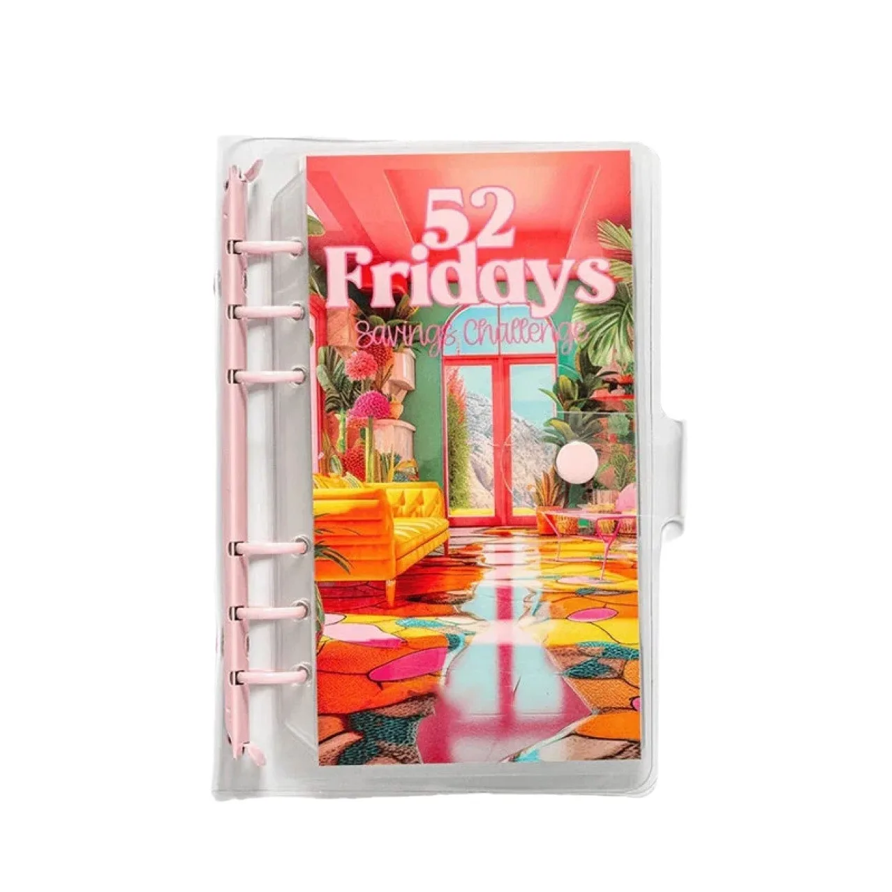 

A6 Pink 52 Fridays Binder Loose-Leaf Binder Budget Binder With Cash Envelopes Money Organizer System For Save Money