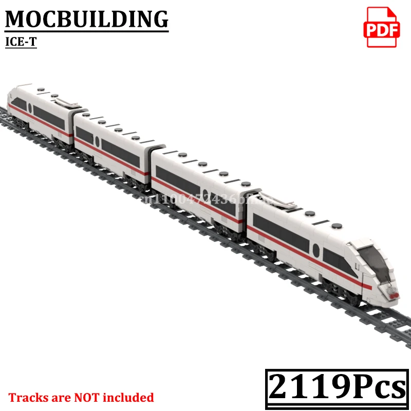 

Высокоскоростной поезд DB ICE T EMU Модель Блоки MOCBUILDING Городской железнодорожный автомобиль Кирпичи Дисплей Строительные игрушки Подарок