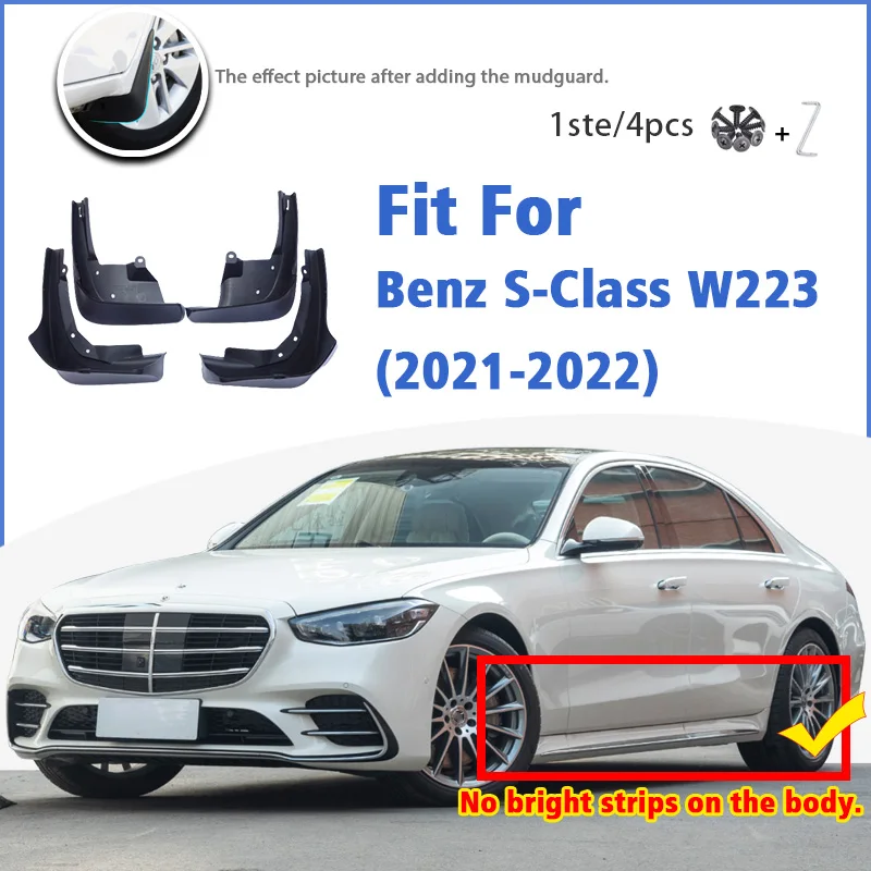 

Mudguard For Benz S Class W223 Sport 2021-2022 Front Rear Mudflaps Mudguards Car Accessories Auto Styline Splash Guard Fender