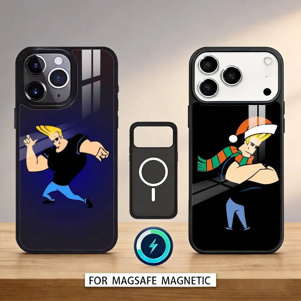 

J-Johnny B-Bravo Anime Phone Case Magnetic For iPhone17 16 15 14 13 12 Pro Max For Magsafe Wireless Charging Cover