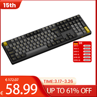 Akko 5108B Plus Mechanical Gaming Keyboard Black & Gold ISO-UK/DE/Nordic Hot Swap RGB USB Type-C/2.4GHz/Bluetooth 5.0 Wireless