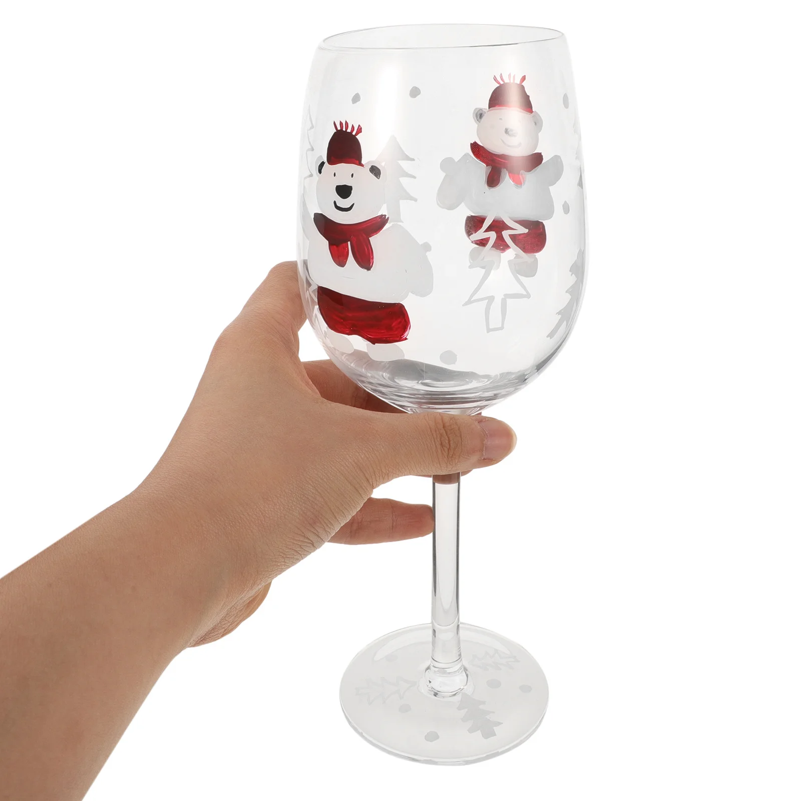 

Tall Red Wine Glass Handcrafted Xmas Goblet for Drinks Bar Home Hotel Use Multipurpose Reusable Glass Cups Holiday Gift Idea