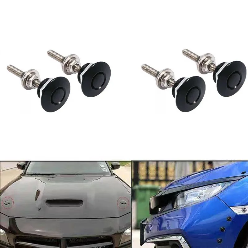 4Pcs Quick Latch Hood Pins Lock 1.2 inch/30MM Universal Quick Release Fasteners Lock Aluminum Alloy Car Bumper Hood Pin Lock