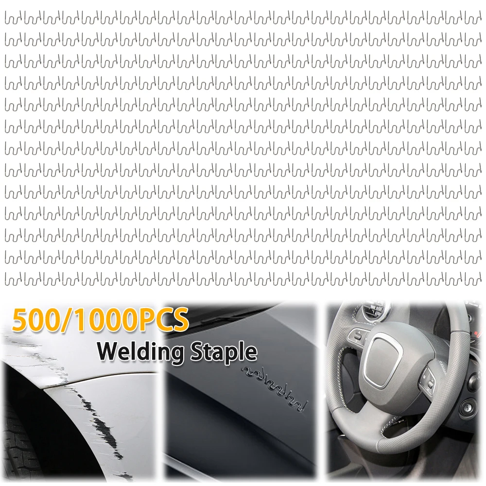 

500/1000PCS Welding Staples Welder Staples Wave Flat Hot Staples for Plastic Welding Hot Stapler