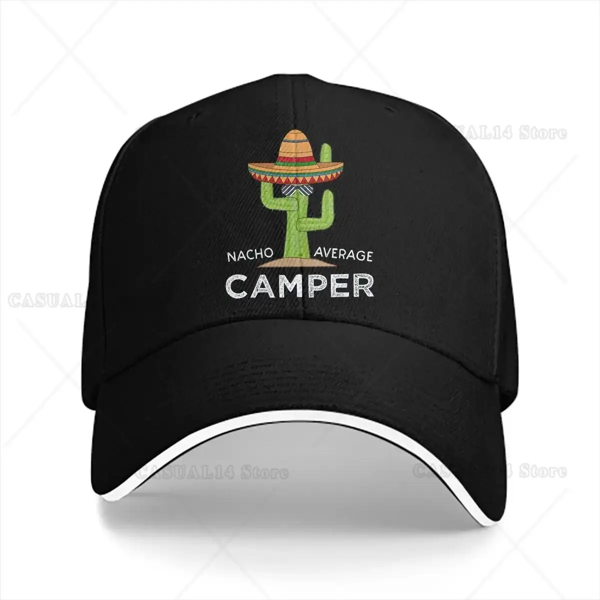 Pure Color Dad Hats Nacho Average Camper Men'S Hat Sun Visor Baseball Caps Camper Camping Peaked Cap