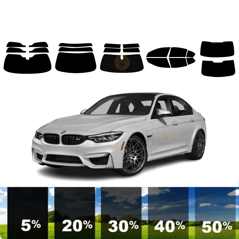 precut Removable Window Tint Film For Car 100% UVR 5%-35%VLT Heat Insulation Carbon ﻿For BMW M3 4 DR SEDAN 2013-2018