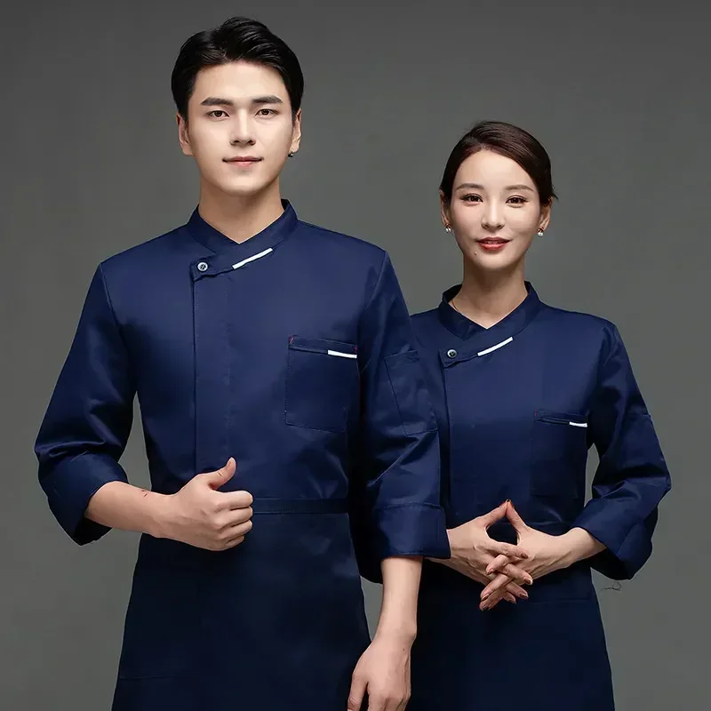 Restaurant Uniform Coat Women Waitress Men Sleeves Chef White Woman Long Kitchen Jackets Sleeve Jacket