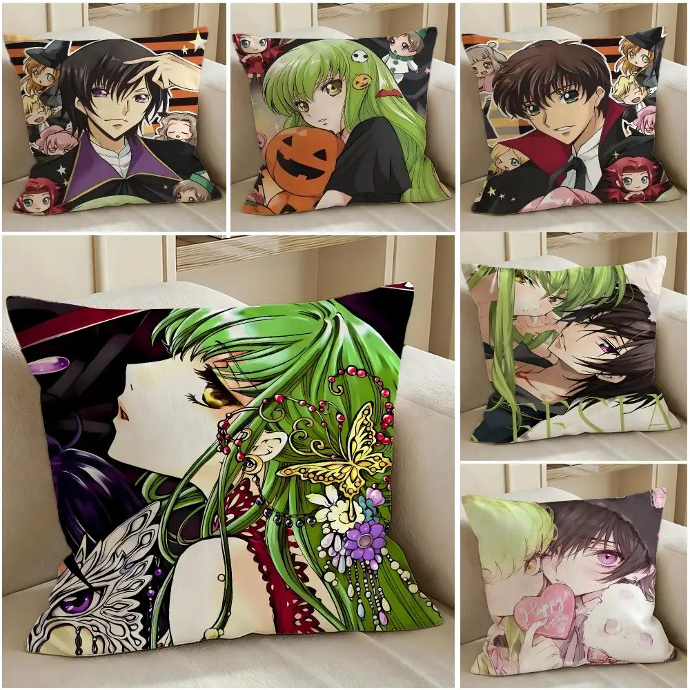 Code Geass Lelouch of the Rebellion Cushion Cover Pillow Short Plush Warm CreamStylel Cushion for Living Room Bedroom Sofa