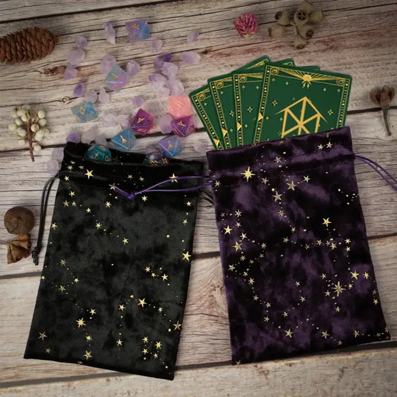 Drawstring Tarot Bags Storage Bag & Tarot Pouch With Drawstring Velvet Storage Bag Exquisite Tarot & Dice Bag Multifunctional