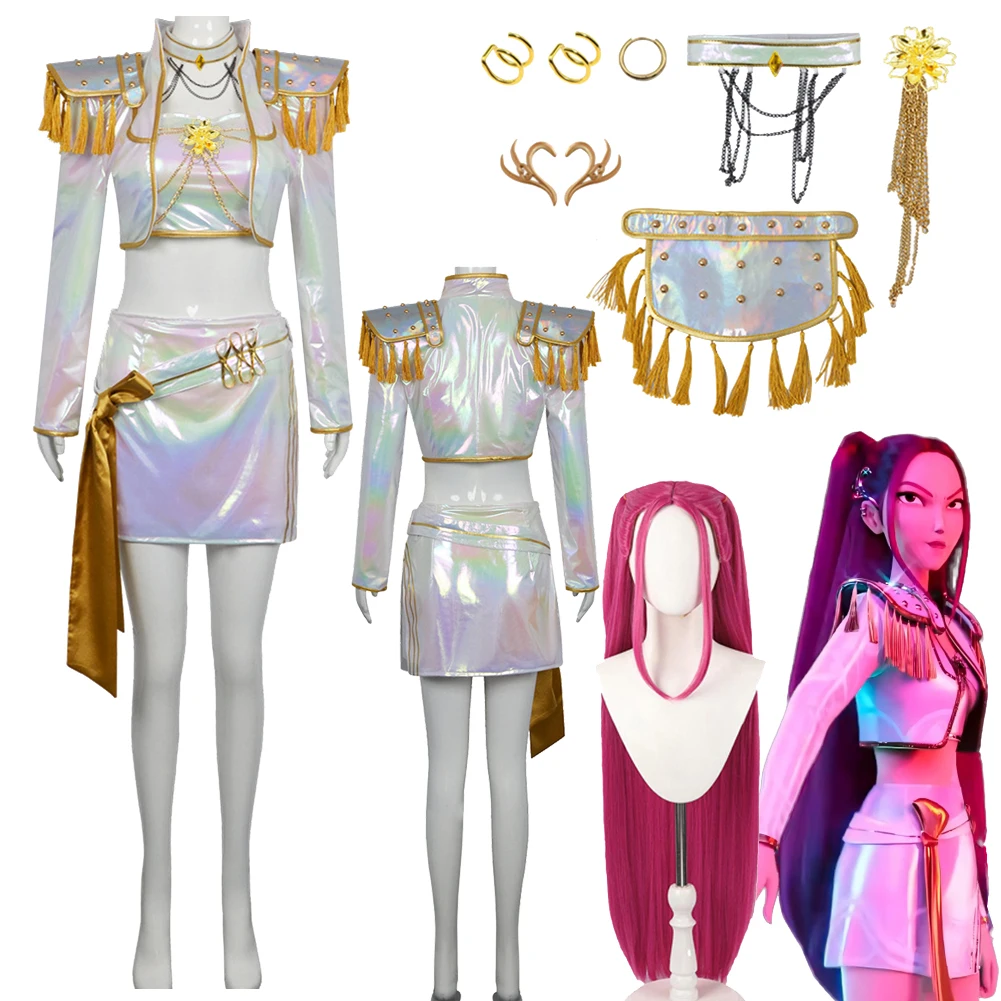 

2025 мультфильм «Охотник на демонов» KPop, косплей Mira Fantasy, поющий тканевый парик, вечерние маскировочный костюм на Хэллоуин, карнавальные наряды, костюм