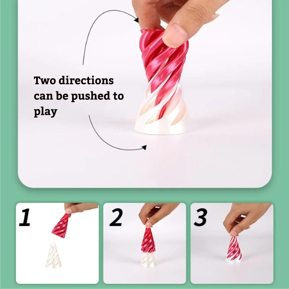 ثلاثية الأبعاد مطبوعة لعبة مخروطية حلزونية مستحيلة الهرم Passthrough النحت تمرير من خلال الهرم لعبة دوامة صغيرة الموضوع الوهم