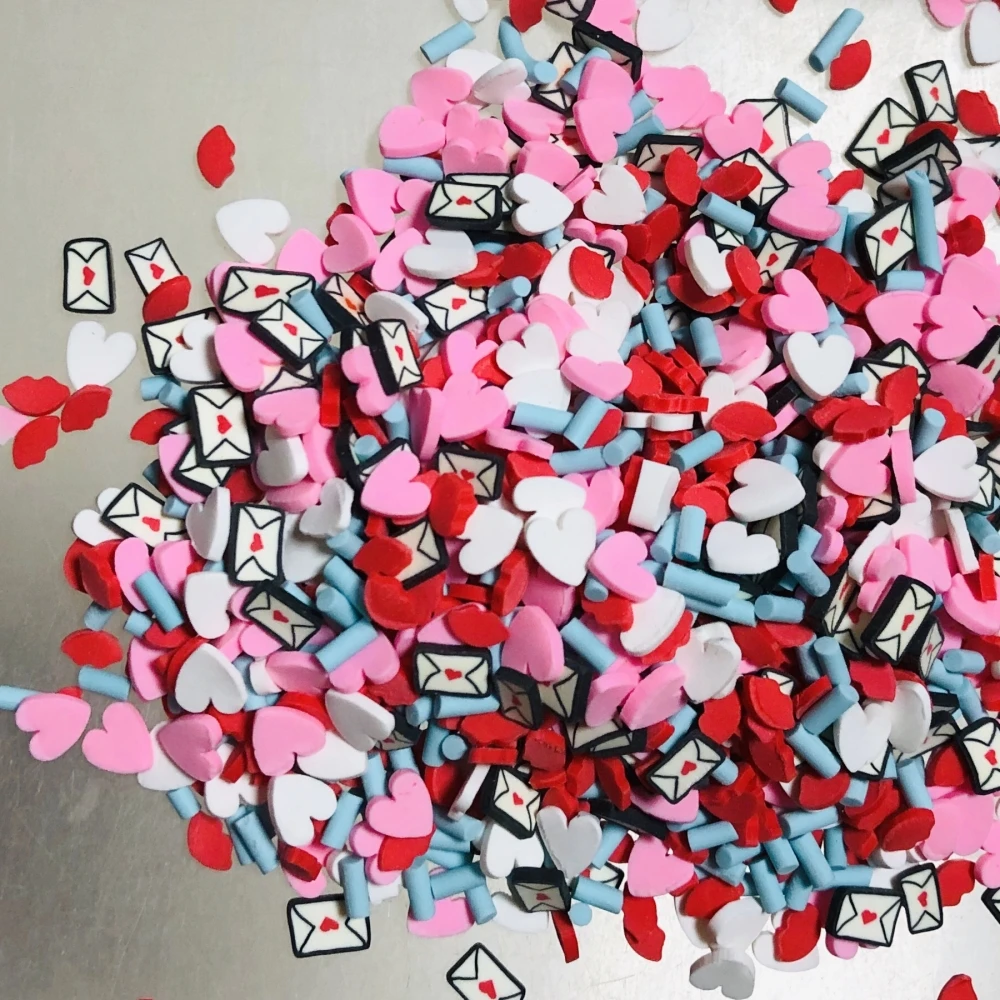 50개 발렌타인데이 미니 귀여운 과일 눈송이 나비 사랑 폴리머 클레이 장식품 폰 케이스 액세서리